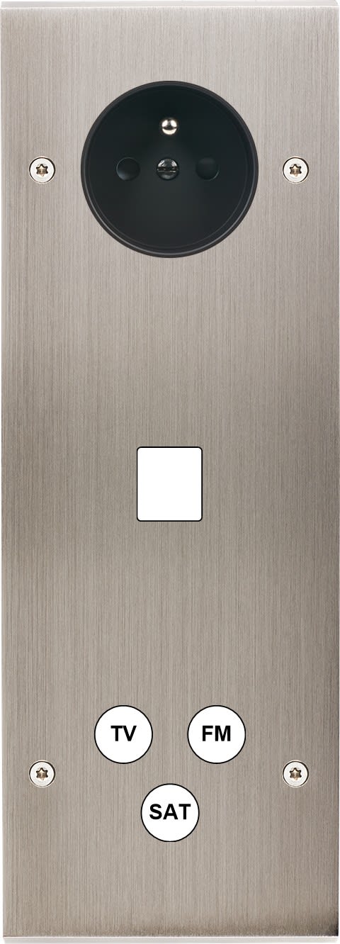 MODELEC - Façade Confidence Laiton Nickel Satine Triple Verticale PC M1 C3 à Vis