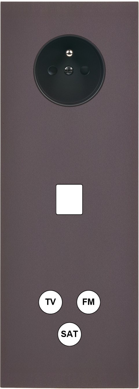 MODELEC - Façade Désir Anthracite Mat Triple Verticale PC 1 Media Tv-Fm-Sat