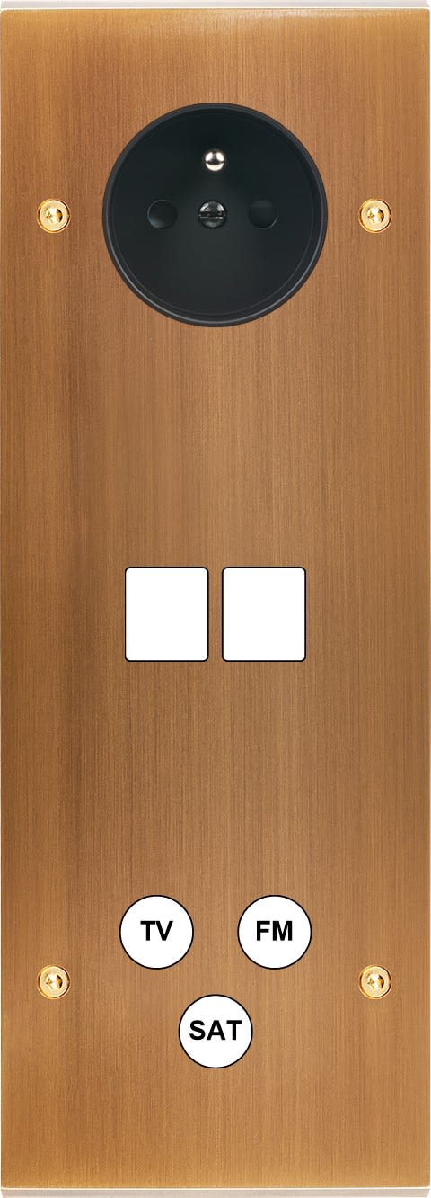 MODELEC - Façade Confidence Laiton Vieux Bronze Triple Verticale PC M2 C3 à Vis