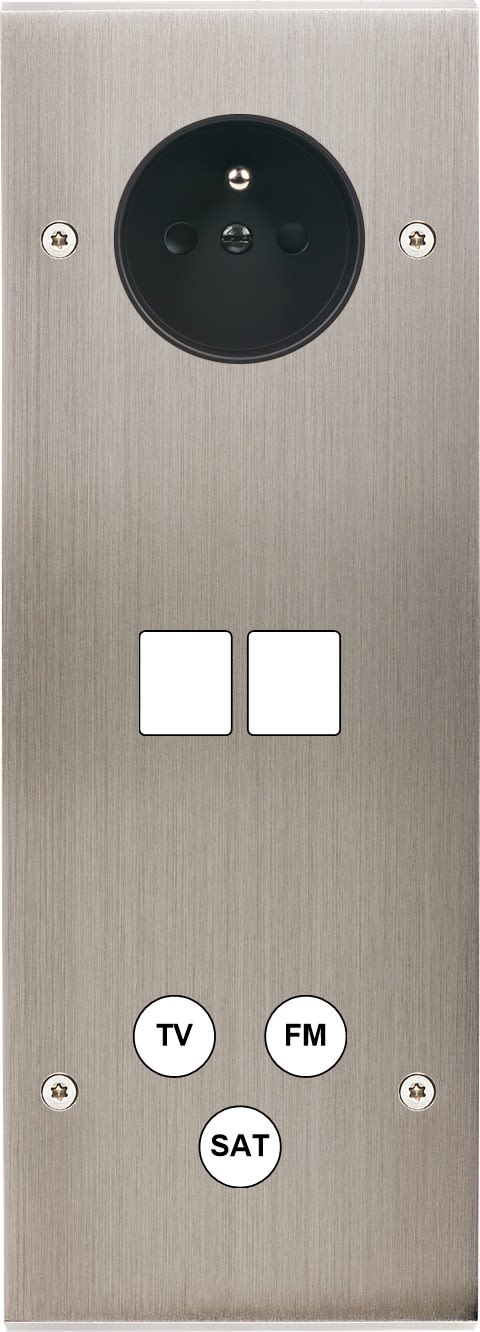 MODELEC - Façade Confidence Laiton Nickel Satine Triple Verticale PC M2 C3 à Vis