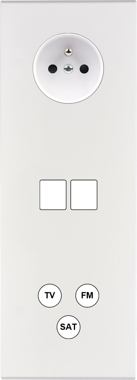MODELEC - Façade Confidence Laiton Blanc Email Triple Verticale PC M2 C3