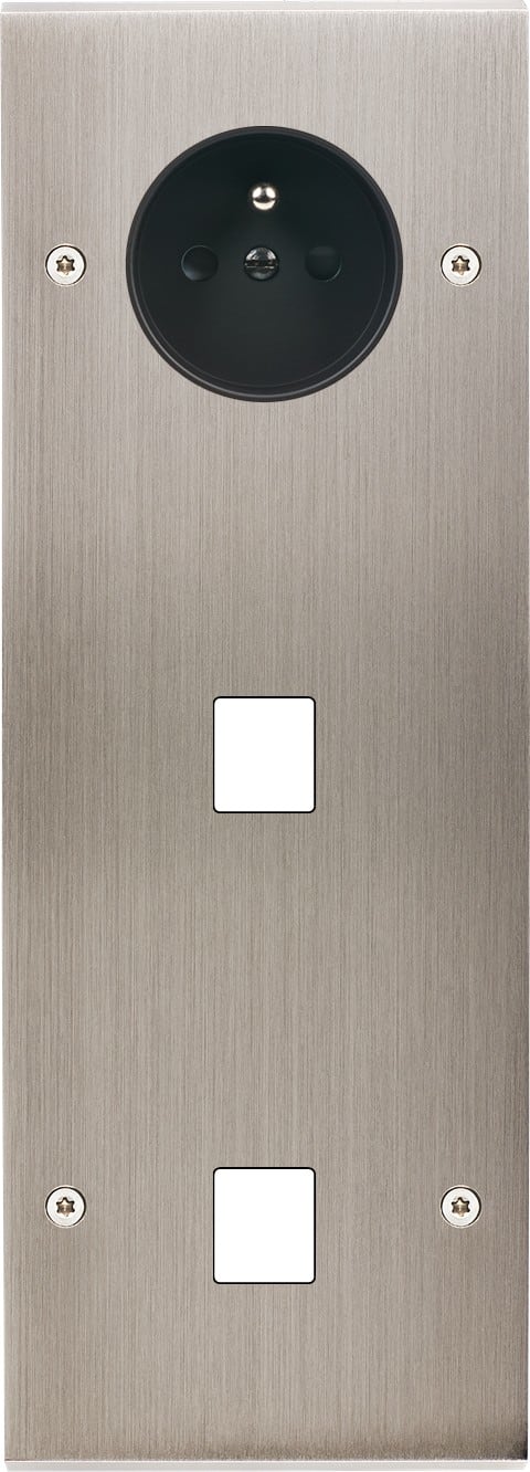 MODELEC - Façade Confidence Laiton Nickelsatine Triple Verticale PC M1 M1 à Vis