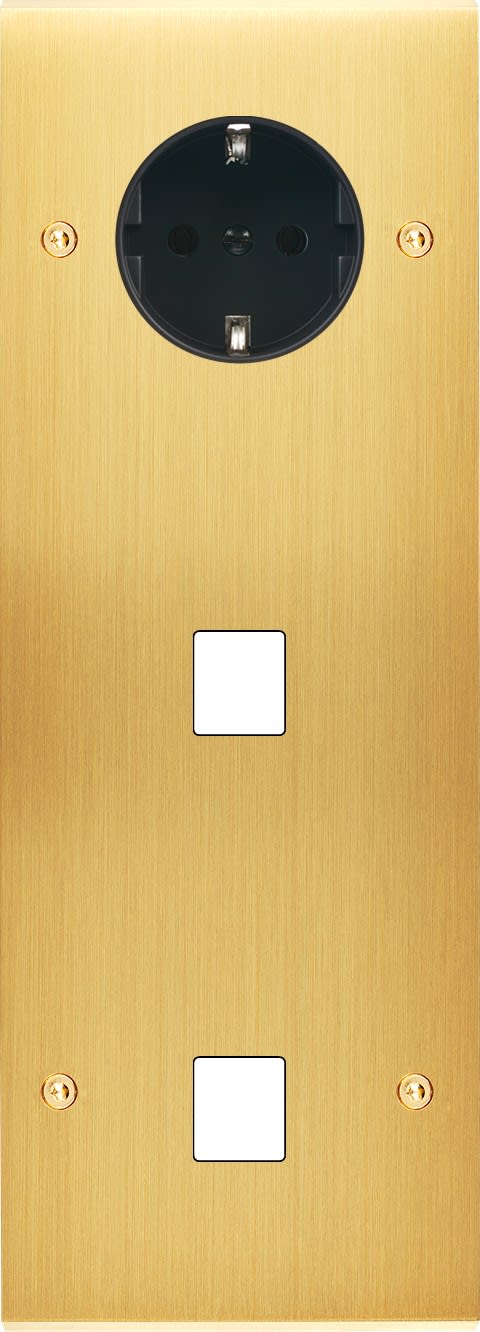 MODELEC - Façade Confidence Laiton Satine Triple Verticale PCK M1 M1 à Vis