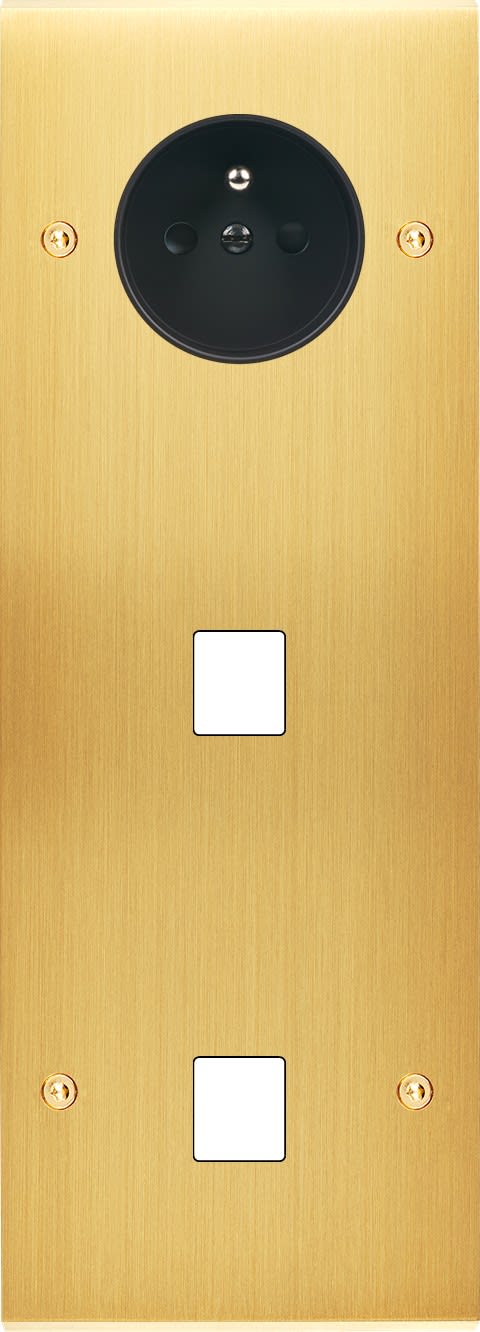 MODELEC - Façade Confidence Laiton Satine Triple Verticale PC M1 M1 à Vis