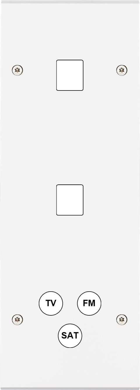 MODELEC - Façade Confidence Laiton Blanc Mat Triple Verticale M1 M1 C3 Vis