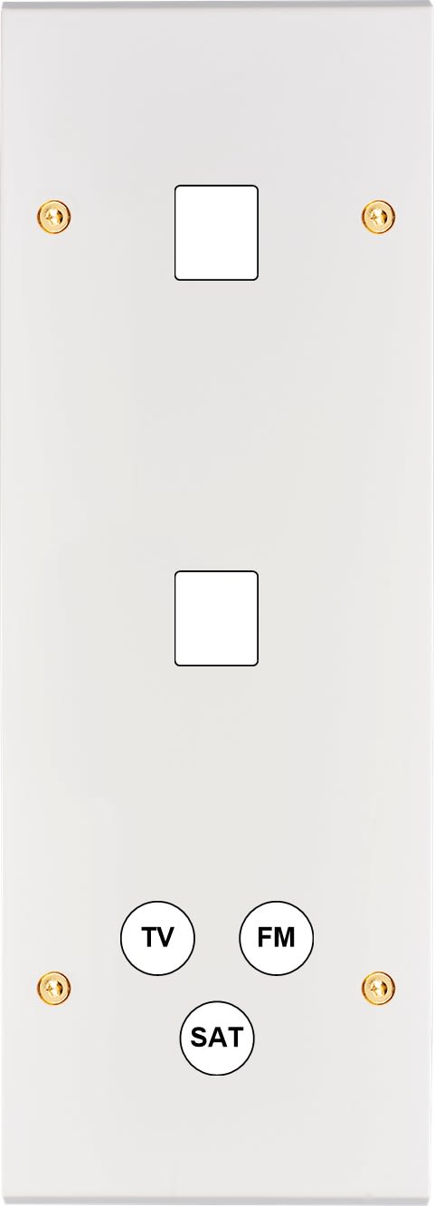 MODELEC - Façade Confidence Laiton Blanc Email Triple Verticale M1 M1 C3 Vis