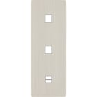 MODELEC - Façade "M" Nickel Brosse Triple Vertical 1 Media 1 Media 1 Chargeur USB magnétiq