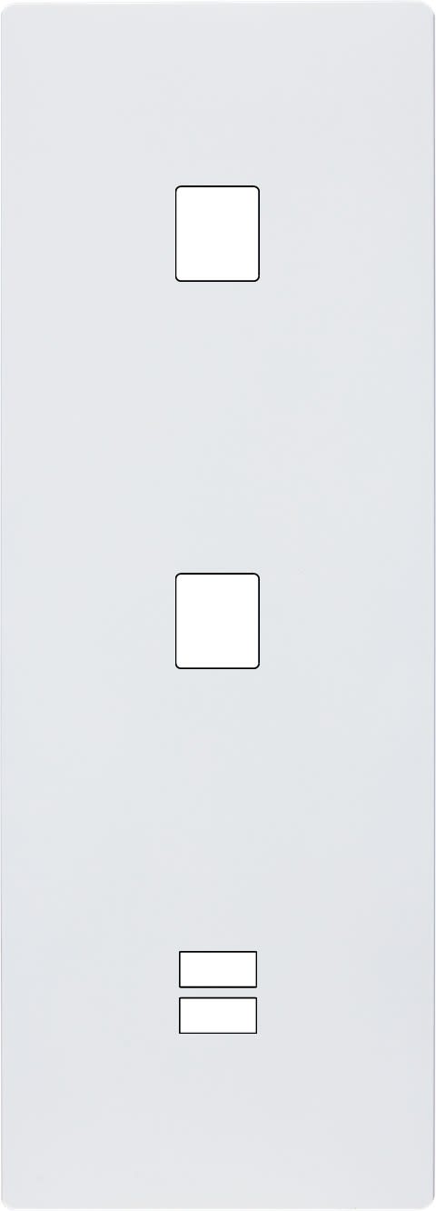 MODELEC - Façade "M" Blanc Mat Triple Verticale 1 Media 1 Media 1 Chargeur USB magnétique