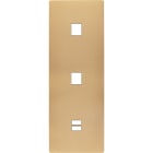 MODELEC - Façade "M" Laiton Sable Triple Verticale 1 Media 1 Media 1 Chargeur USB magnétiq