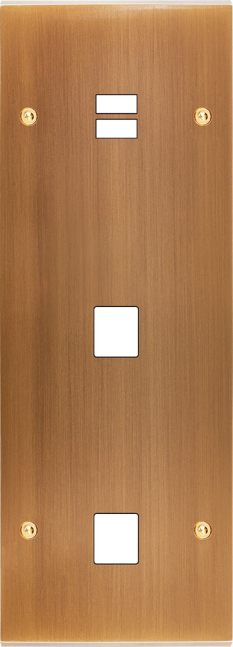 MODELEC - Façade Confidence Laiton Vieux Bronze Triple Verticale U1 M1 M1 Vis