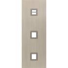 MODELEC - Façade Empreintes VOLUME Nickel Sat Triple Verti Chargeur USB 1 Média 1 Média
