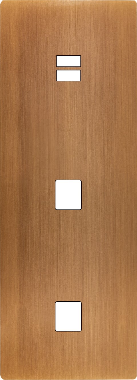 MODELEC - Façade "M" Laiton Vieux Bronze Triple Verti 1Chargeur USB 1Media 1Media magnétiq