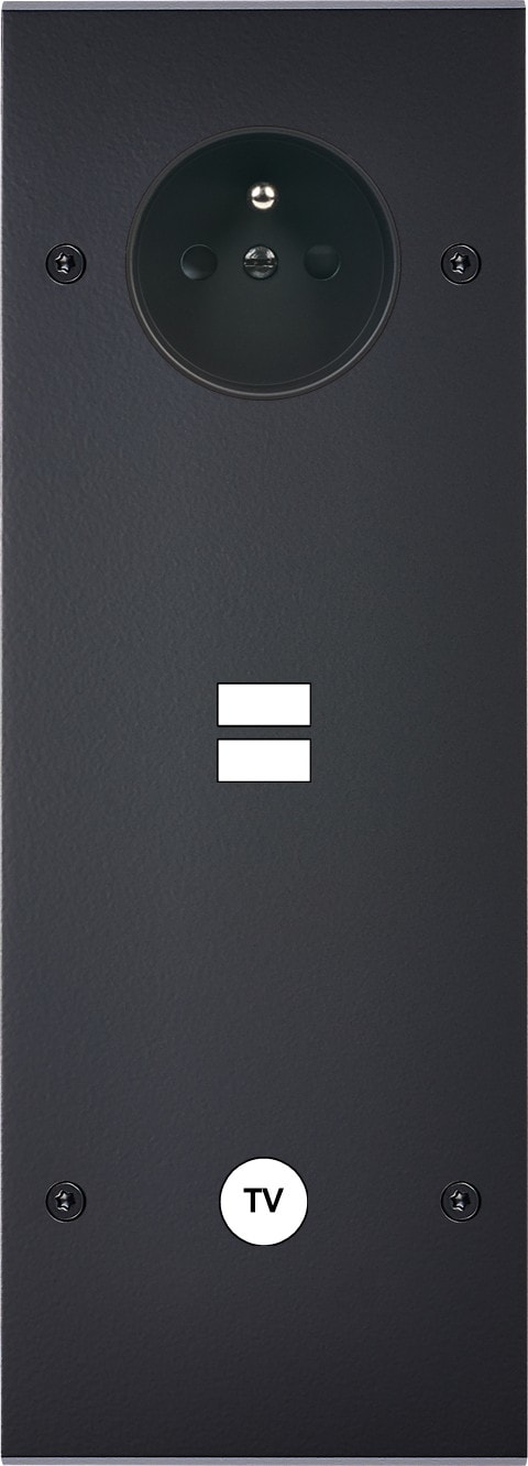 MODELEC - Façade Confidence Laiton Noir Mat Triple Verticale PC U1 C1 Vis