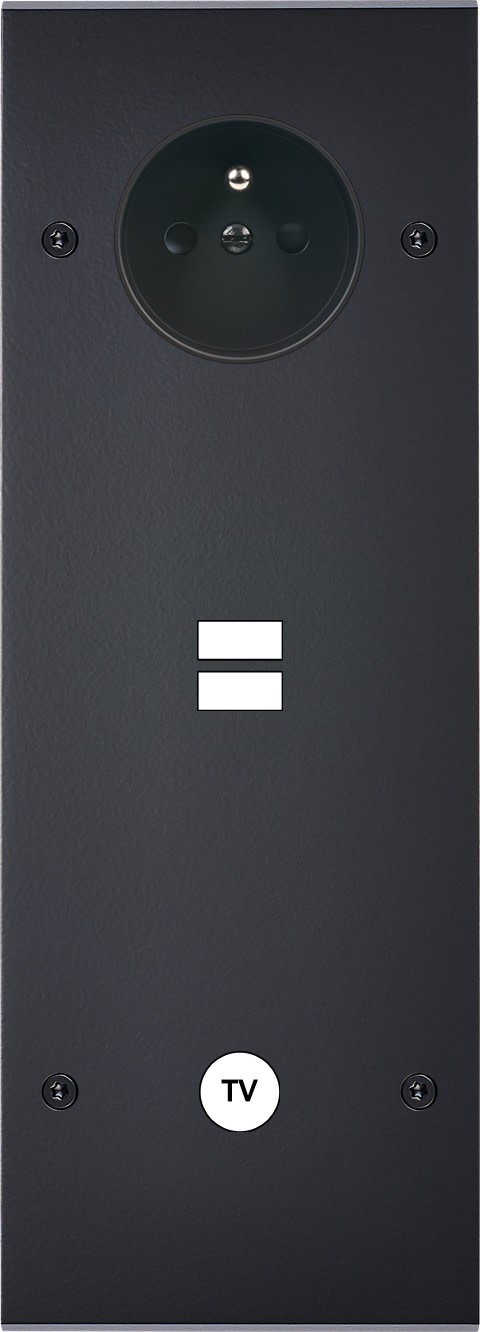 MODELEC - Façade Confidence Laiton Noir Mat Triple Verticale PC U1 C1 Vis