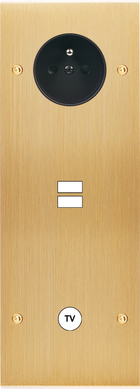 MODELEC - Façade Confidence Laiton Brosse Triple Verticale PC U1 C1 Vis