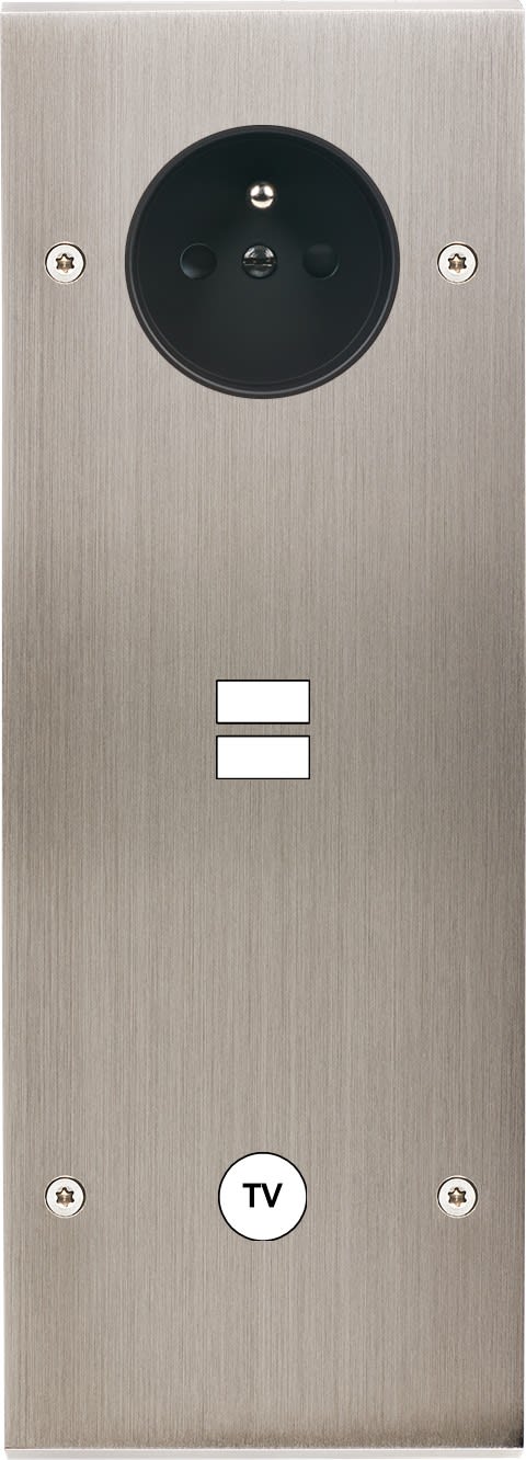 MODELEC - Façade Confidence Laiton Nickel Satine Triple Verticale PC U1 C1 Vis