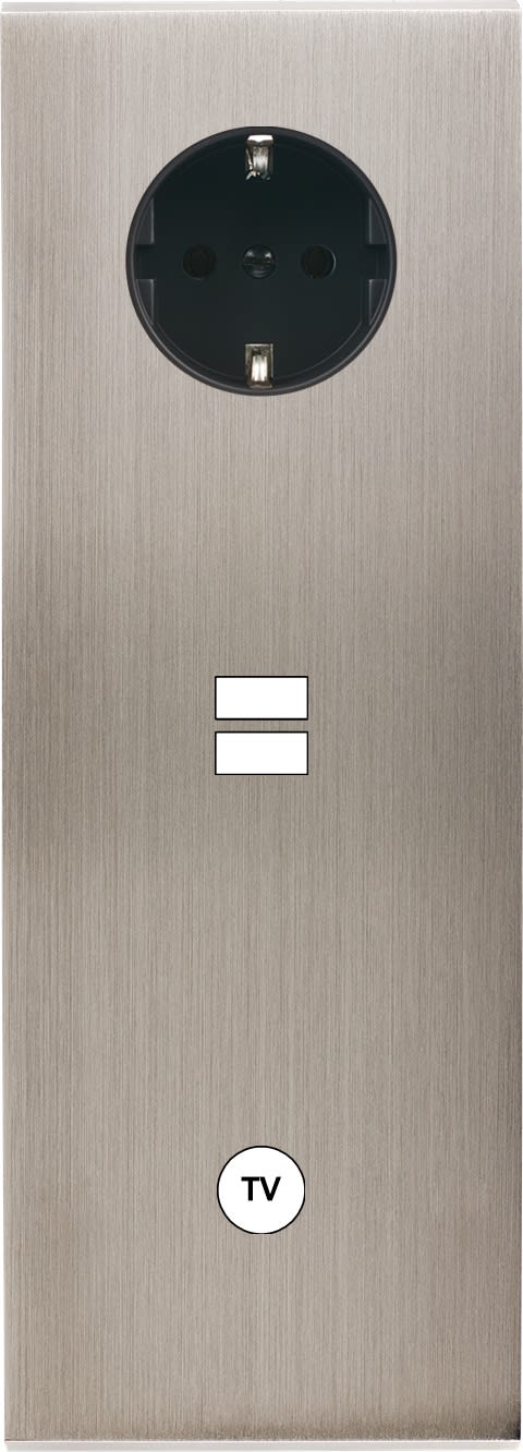 MODELEC - Façade Confidence Laiton Nickel Satine Triple Verticale PCK U1 C1