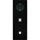 MODELEC - Façade M Noir Mat Triple Verti 1 Prise Schuko 1 Chargeur USB 1 Prise Tv magnétiq