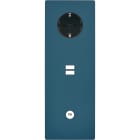 MODELEC - Façade M Gris Mat Triple Verti 1 Prise Schuko 1 Chargeur USB 1 Prise Tv magnétiq