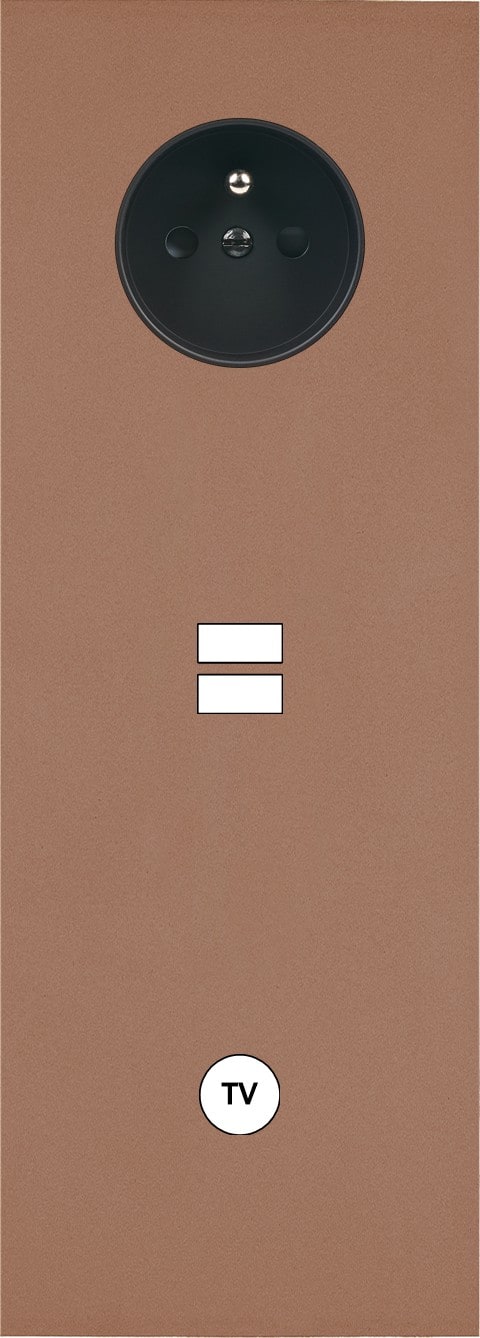 MODELEC - Façade Désir Moka Mat Triple Verticale PC U1 C1