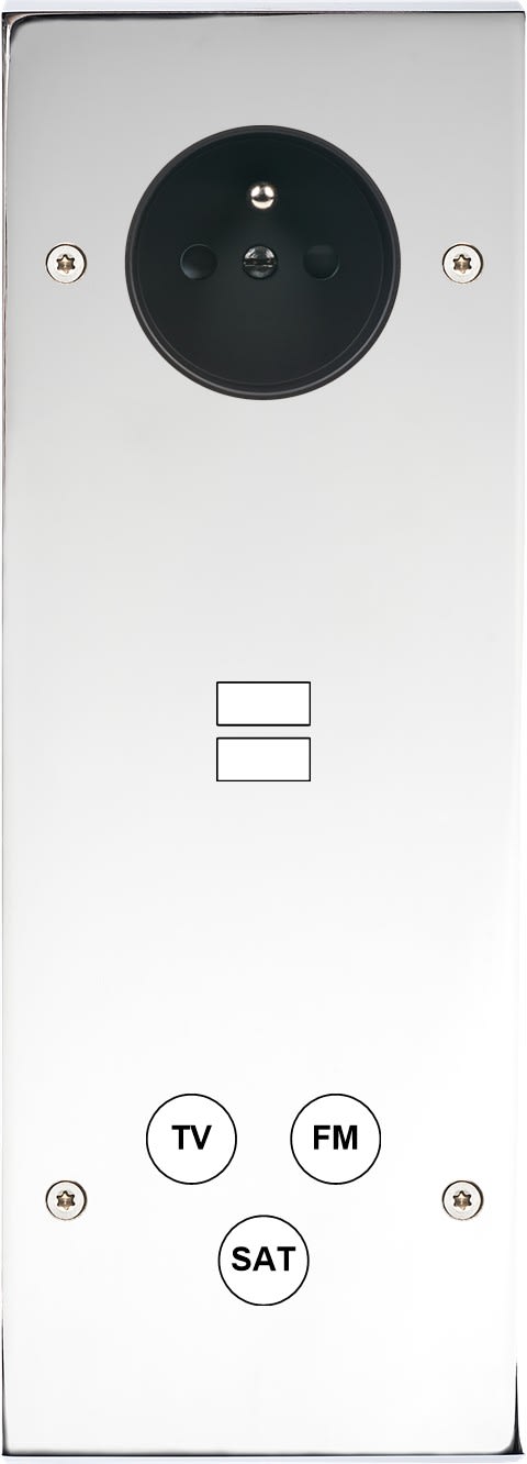 MODELEC - Façade Confidence Laiton Chrome Triple Verticale PC U1 C3 Vis