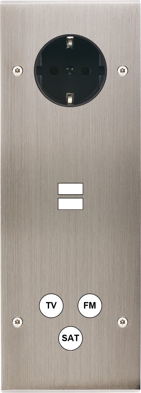 MODELEC - Façade Confidence Laiton Nickel Satine Triple Verticale PCK U1 C3 Vis