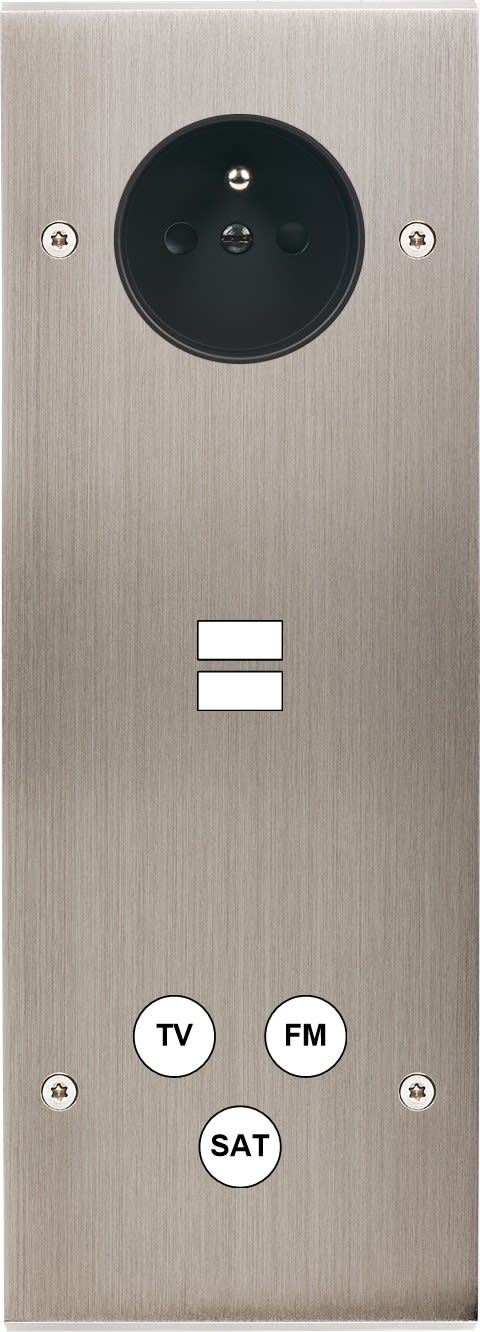 MODELEC - Façade Confidence Laiton Nickel Satine Triple Verticale PC U1 C3 Vis