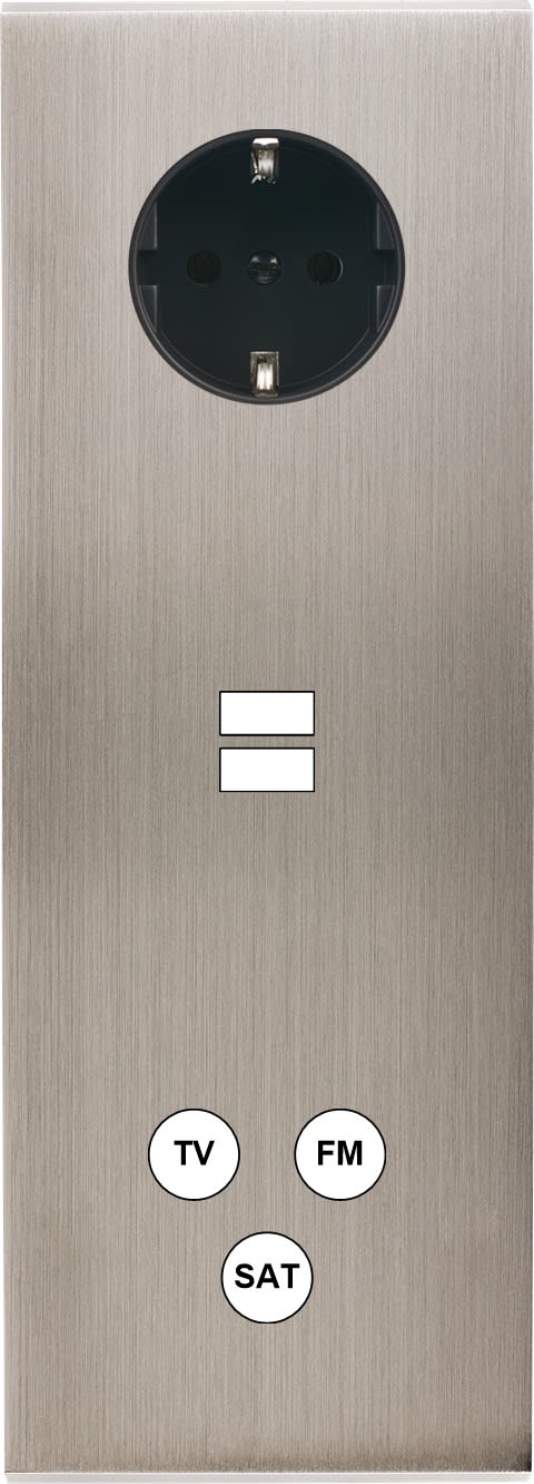 MODELEC - Façade Confidence Laiton Nickel Satine Triple Verticale PCK U1 C3