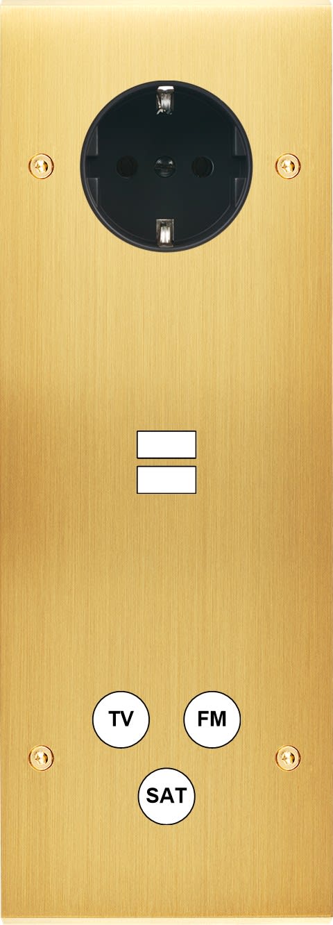 MODELEC - Façade Confidence Laiton Satine Triple Verticale PCK U1 C3 Vis