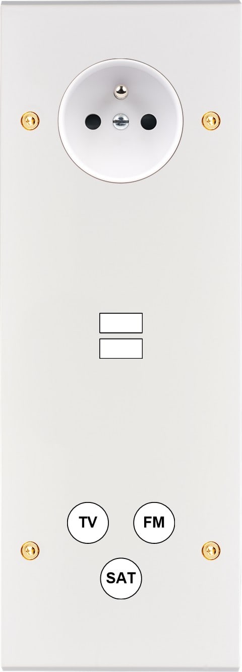 MODELEC - Façade Confidence Laiton Blanc Email Triple Verticale PC U1 C3 Vis
