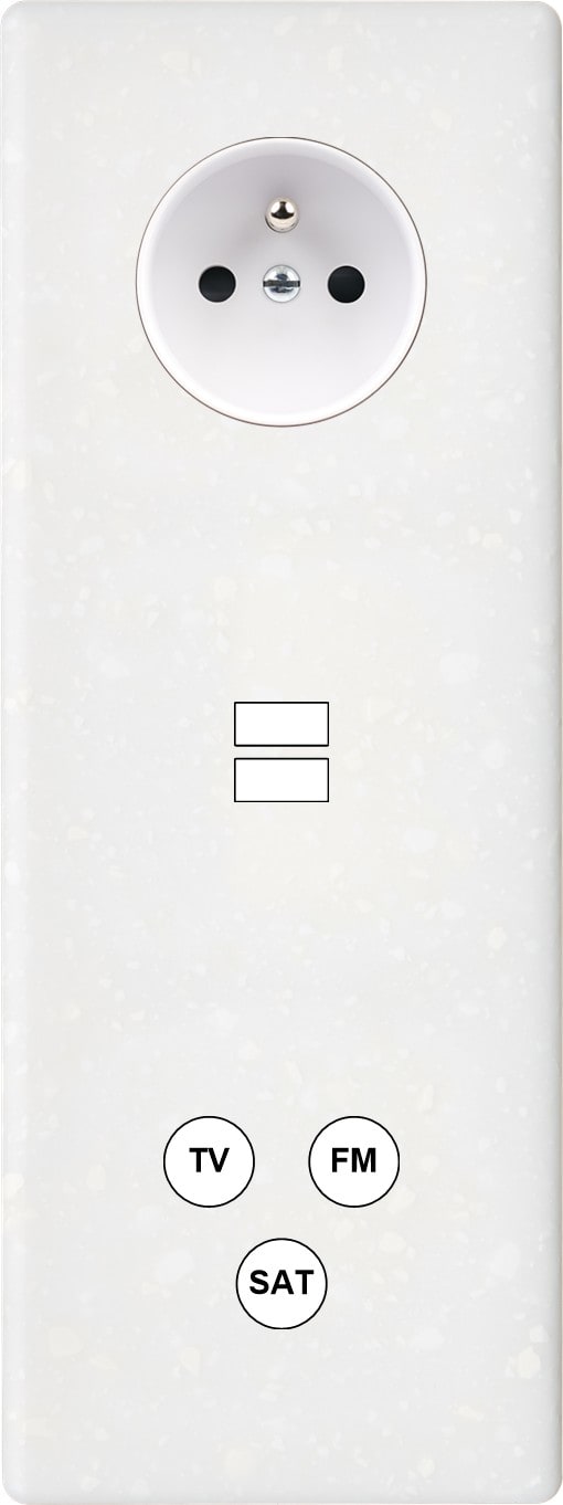 MODELEC - Façade Hitera Terrazzo Blanc Triple Verticale PC U1 C3