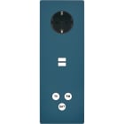 MODELEC - Façade M Gris Mat Tripl Verti 1 Prise Schuko 1 Chargeur USB 1 Tv-Fm-Sat magnétiq