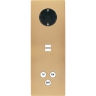 MODELEC - Façade M Laiton Sable Triple Verti 1 Schuko 1 Chargeur USB 1 Tv-Fm-Sat magnétiq