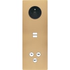 MODELEC - Façade "M" Laiton Sable Triple Verti 1 Prise 1 Chargeur USB 1 Tv-Fm-Sat magnétiq