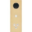 MODELEC - Façade M Laiton Verni Triple Verti 1 Schuko 1 Chargeur USB 1 Tv-Fm-Sat magnétiq