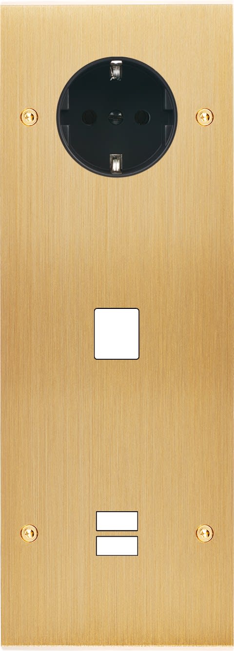 MODELEC - Façade Confidence Laiton Brosse Triple Verticale PCK M1 U1 Vis