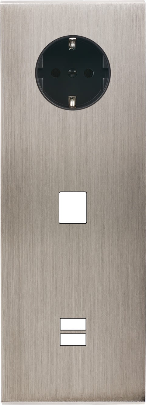 MODELEC - Façade Confidence Laiton Nickel Satine Triple Verticale PCK M1 U1