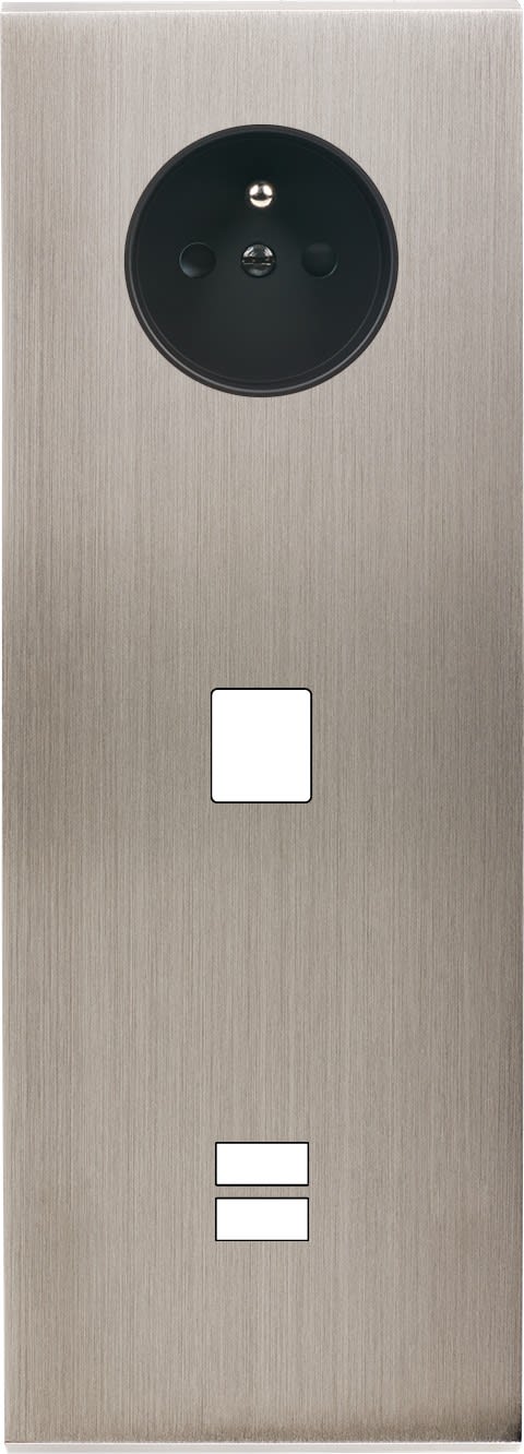 MODELEC - Façade Confidence Laiton Nickel Satine Triple Verticale PC M1 U1