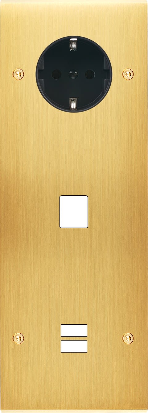 MODELEC - Façade Confidence Laiton Satine Triple Verticale PCK M1 U1 Vis