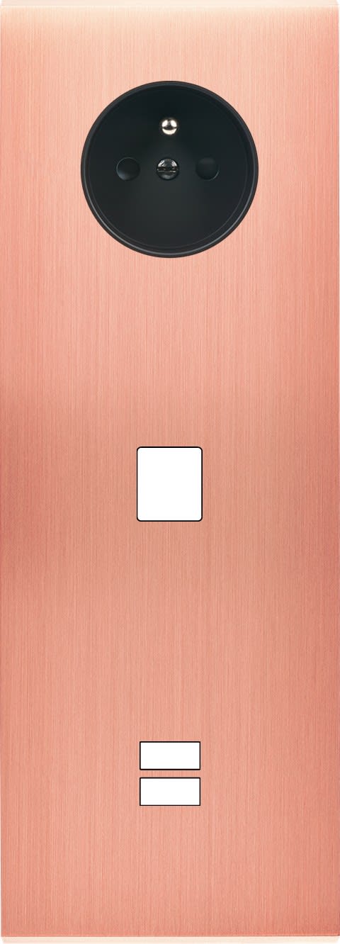 MODELEC - Façade Confidence Laiton Cuivre Satine Triple Verticale PC M1 U1