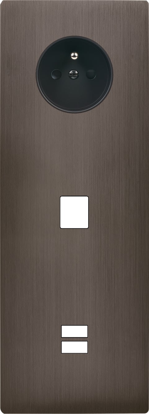 MODELEC - Façade "M" Laiton Canon Fusil Tripl Verti 1 Prise 1 Media 1 Chargeur USB Sansvis