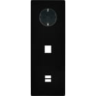 MODELEC - Façade M Noir Mat Triple Verti 1 Prise Schuko 1 Media 1 Chargeur USB magnétique