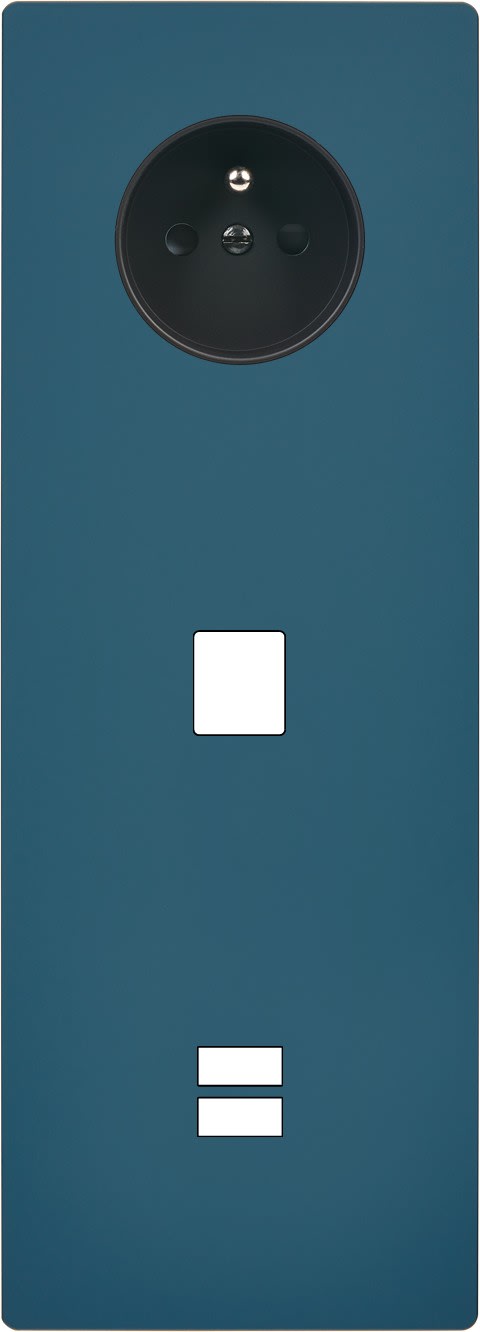 MODELEC - Façade "M" Gris Mat Triple Verticale 1 Prise 1 Media 1 Chargeur USB magnétique