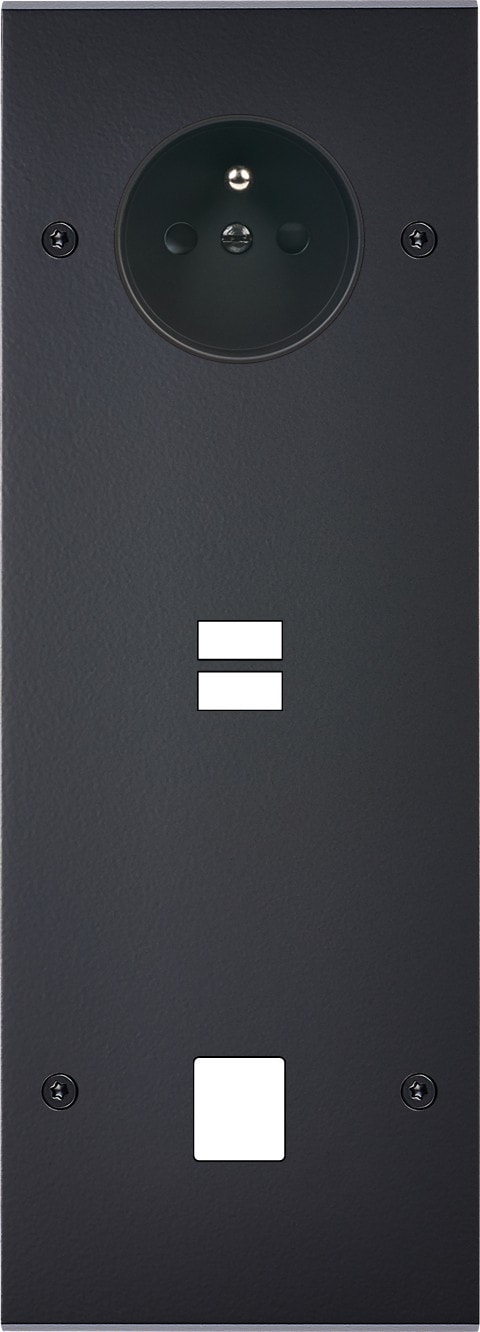 MODELEC - Façade Confidence Laiton Noir Mat Triple Verticale PC U1 M1 Vis