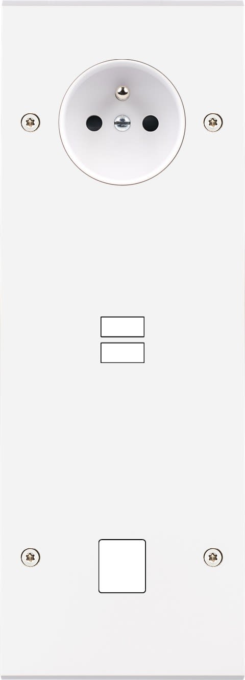 MODELEC - Façade Confidence Laiton Blanc Mat Triple Verticale PC U1 M1 Vis