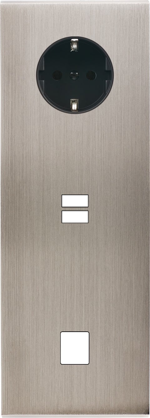 MODELEC - Façade Confidence Laiton Nickel Satine Triple Verticale PCK U1 M1