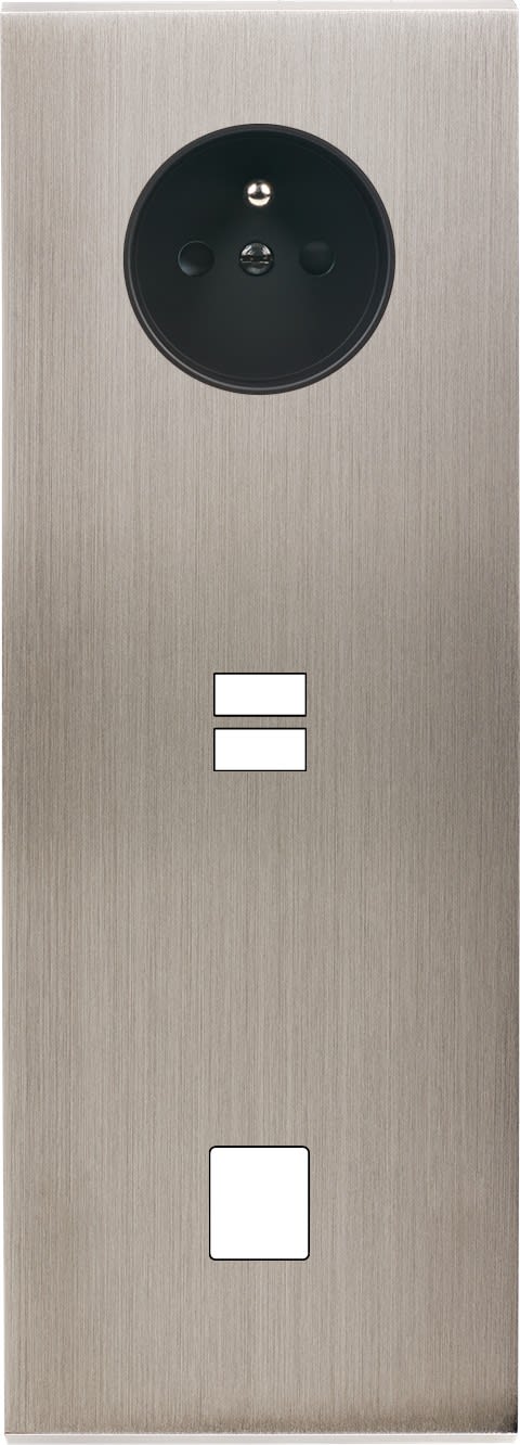 MODELEC - Façade Confidence Laiton Nickel Satine Triple Verticale PC U1 M1