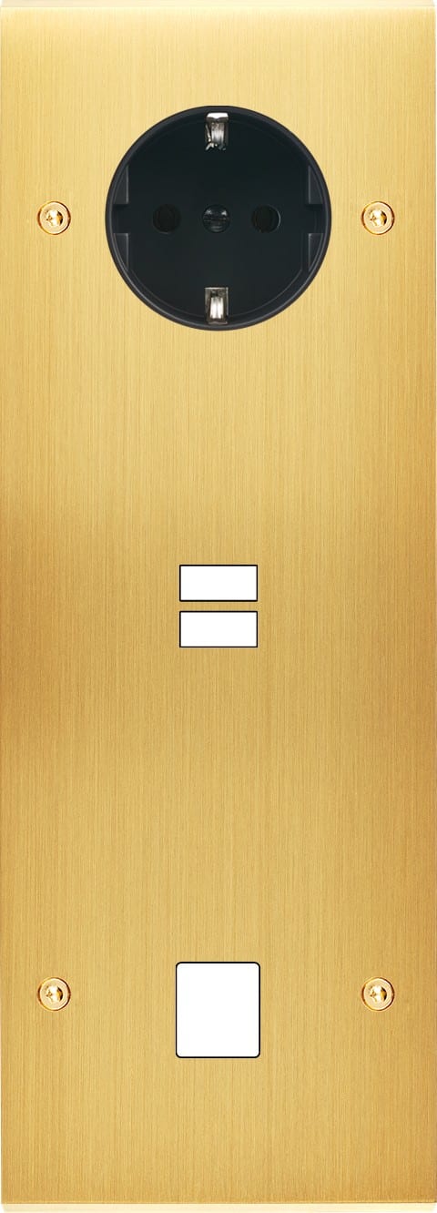 MODELEC - Façade Confidence Laiton Satine Triple Verticale PCK U1 M1 Vis