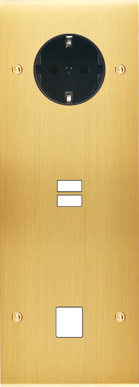 MODELEC - Façade Confidence Laiton Satine Triple Verticale PCK U1 M1 Vis