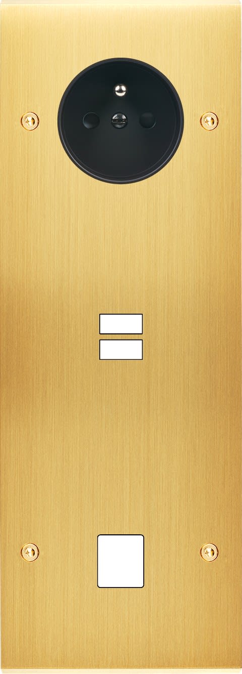 MODELEC - Façade Confidence Laiton Satine Triple Verticale PC U1 M1 Vis